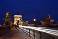 Szechenyi Chain bridge over Danube river, Budapest, Hungary. Royalty Free Stock Photo