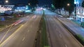 Traffic Time Lapse at Night Zoom Out, 4k
