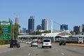 Traffic to Perth central financial and business district in Western Australia