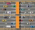 Traffic Toll Gate Top View. Highway Toll. Royalty Free Stock Photo