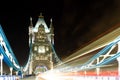 Traffic on Tower bridge at night Royalty Free Stock Photo