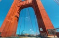 Traffic travels over San Francisco`s Golden Gate Bridge Royalty Free Stock Photo