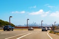 Traffic travels over San Francisco`s Golden Gate Bridge Royalty Free Stock Photo