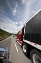 Traffic With Trucks On Interstate Royalty Free Stock Photo