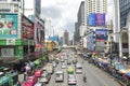 Traffic View from flyover Pantip IT Plaza Building july 10, 2014 in Bangkok, Thailand.