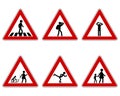 Traffic warning sign for various sports