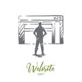 Traffic, website, internet, technology, digital concept. Hand drawn isolated vector.