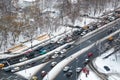 Traffic in winter Royalty Free Stock Photo