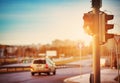 Trafficlights outdoors in early morning