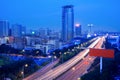 Traffics on the street at night Royalty Free Stock Photo