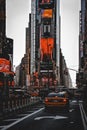 Traffics in Times Square New York during off working hour Royalty Free Stock Photo