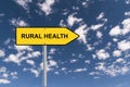rural health traffic sign on blue sky Royalty Free Stock Photo
