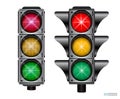 set of realistic traffic light with flash light isolated. Eps Vector.