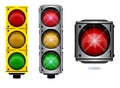 set of realistic traffic light with flash light isolated. Eps Vector..