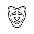 Black line icon for Tragedy, comedy and acting