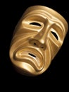 Tragedy mask on black background Royalty Free Stock Photo