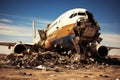 Tragic plane crash investigating causes and impact on passengers and crew safety Royalty Free Stock Photo