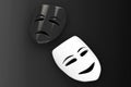 Tragicomic Theater Masks. Sad and Smile masks Royalty Free Stock Photo