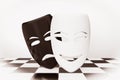 Tragicomic Theater Masks. Sad and Smile masks Royalty Free Stock Photo