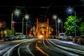 Traian Bridge Arad, Romania Night time photo Royalty Free Stock Photo