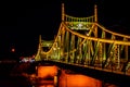 Traian Bridge Arad, Romania Night time photo Royalty Free Stock Photo