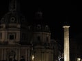 Traian column fori imperiali rome view at night Royalty Free Stock Photo