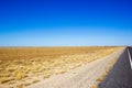 traight road in the dessert of Australia on the Flinders Hightway, Quennsland Australia