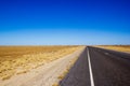 traight road in the dessert of Australia on the Flinders Hightway, Quennsland Australia