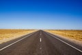 traight road in the dessert of Australia on the Flinders Hightway, Quennsland Australia Royalty Free Stock Photo