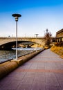 Trail along the Schuylkill River in Philadelphia, Pennsylvania. Royalty Free Stock Photo