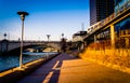 Trail along the Schuylkill River in Philadelphia, Pennsylvania. Royalty Free Stock Photo