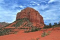 Courthouse Butte from Bell Rock Park in Southwest Desert Landscape, Sedona, Arizona Royalty Free Stock Photo