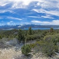 Trail in Big Bear CA overlooking lake and mountain Royalty Free Stock Photo