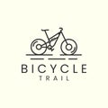 trail bike with line art style logo icon template design. bicycle, downhill,cycling,biking, vector illustration Royalty Free Stock Photo