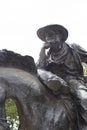 Trail boss cowboy and horse bronze sculpture