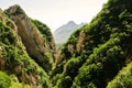 Trail and cliffs in Songshan Mountain, Dengfeng, China. Songshan is the tallest of the 5 sacred mountains