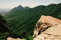 Trail and cliffs in Songshan Mountain, Dengfeng, China. Songshan is the tallest of the 5 sacred mountains