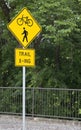 Trail Crossing Sign in a Park Royalty Free Stock Photo
