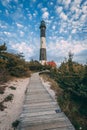 Trail and Fire Island Lighthouse, Long Island, New York Royalty Free Stock Photo