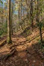 Trail going uphill in the mountains