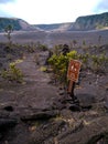 Trail Inside the Kilauea Iki Crater with tourist sign