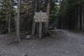 Trail junction sign in Rocky Mountain National Park Royalty Free Stock Photo