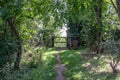 Trail leading to entrance to Thier de Lanaye nature reserve in Belgian part of Sint-Pietersberg