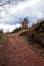 Trail leading to German castle ruins Royalty Free Stock Photo