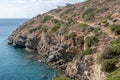 Stone hiking path on a Greek island