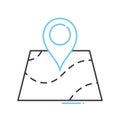 trail map line icon, outline symbol, vector illustration, concept sign Royalty Free Stock Photo