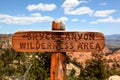 Trail Marker for Bryce Canyon Wilderness Area Royalty Free Stock Photo