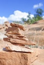 Trail marker made of stones.