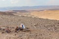 Trail marking in desert.