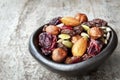 Trail Mix in Black Bowl Royalty Free Stock Photo